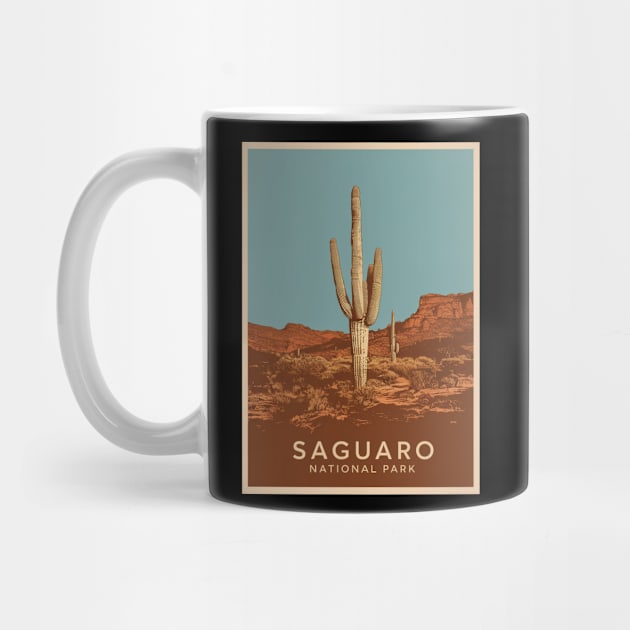 Retro Minimal Saguaro National Park Poster by Perspektiva